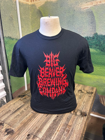 Drink Beer Hail Beaver Metal Script Tee