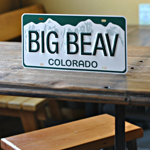 Big Beaver License Plate Sign